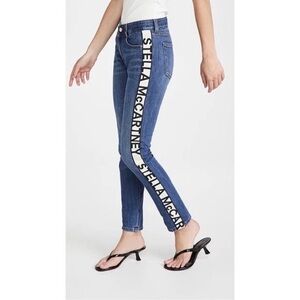Stella McCartney Mid Rise Logo Tape Jeans.